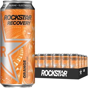 (12 Cans) Rockstar Recovery Energy Drink, Orange, 16 fl oz
